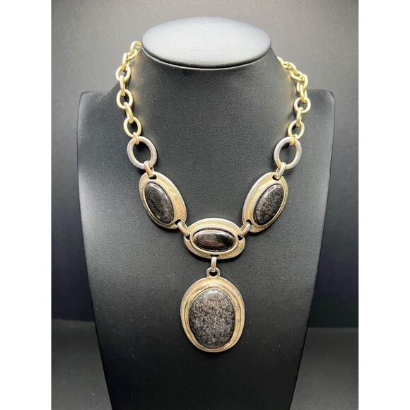 Agate Pendant Statement Necklace - Picture 1 of 5